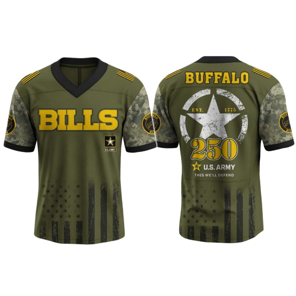Bills US ARMY 250th Birthday Celebration Football Jersey 2025 Bills US ARMY 250th Birthday Celebration Football Jersey 2025
