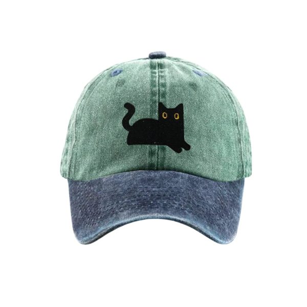 Black Cat Color-Blocked Hat