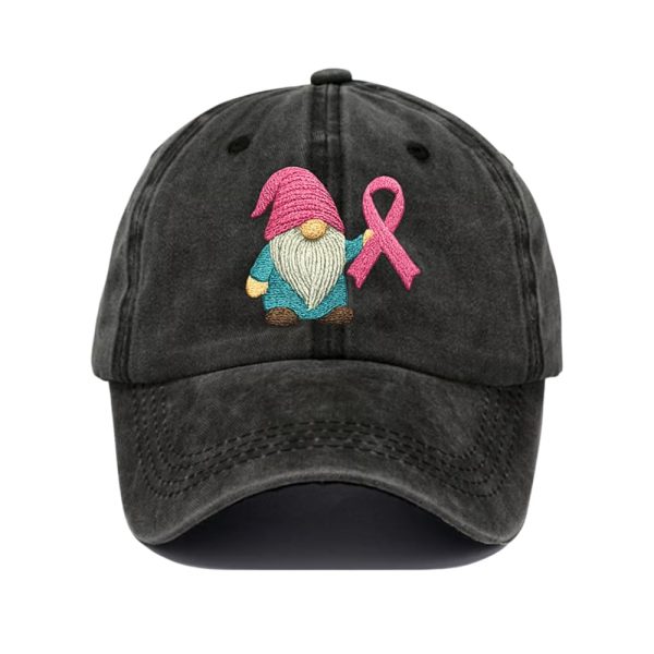 Breast Cancer Gnome Awareness Vintage Baseball Cap