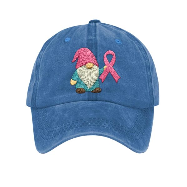 Breast Cancer Gnome Awareness Vintage Baseball Cap