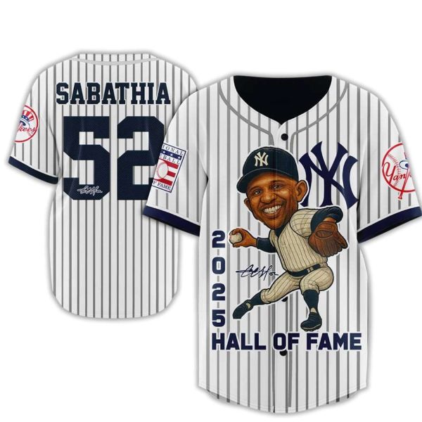 CC Sabathia Signature 2025 Hall Of Fame Baseball Jersey