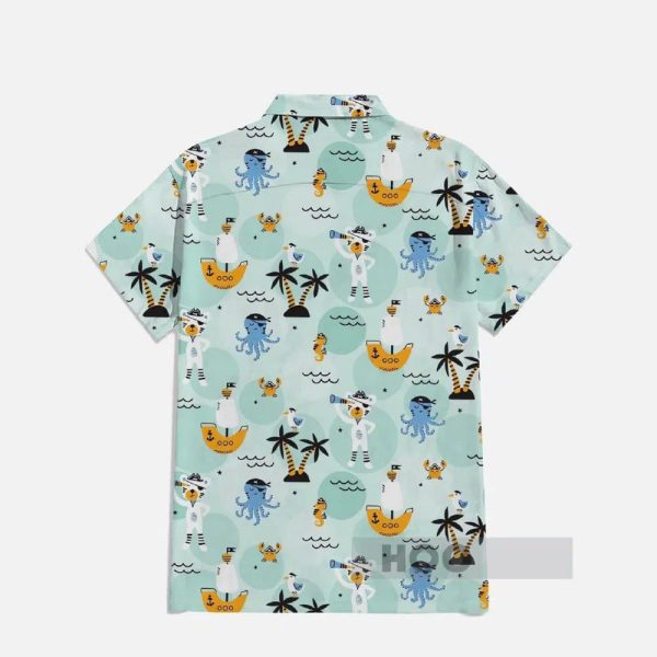 Captain And Pirate Cartoon Adventure Elements Hawaiian Shirt