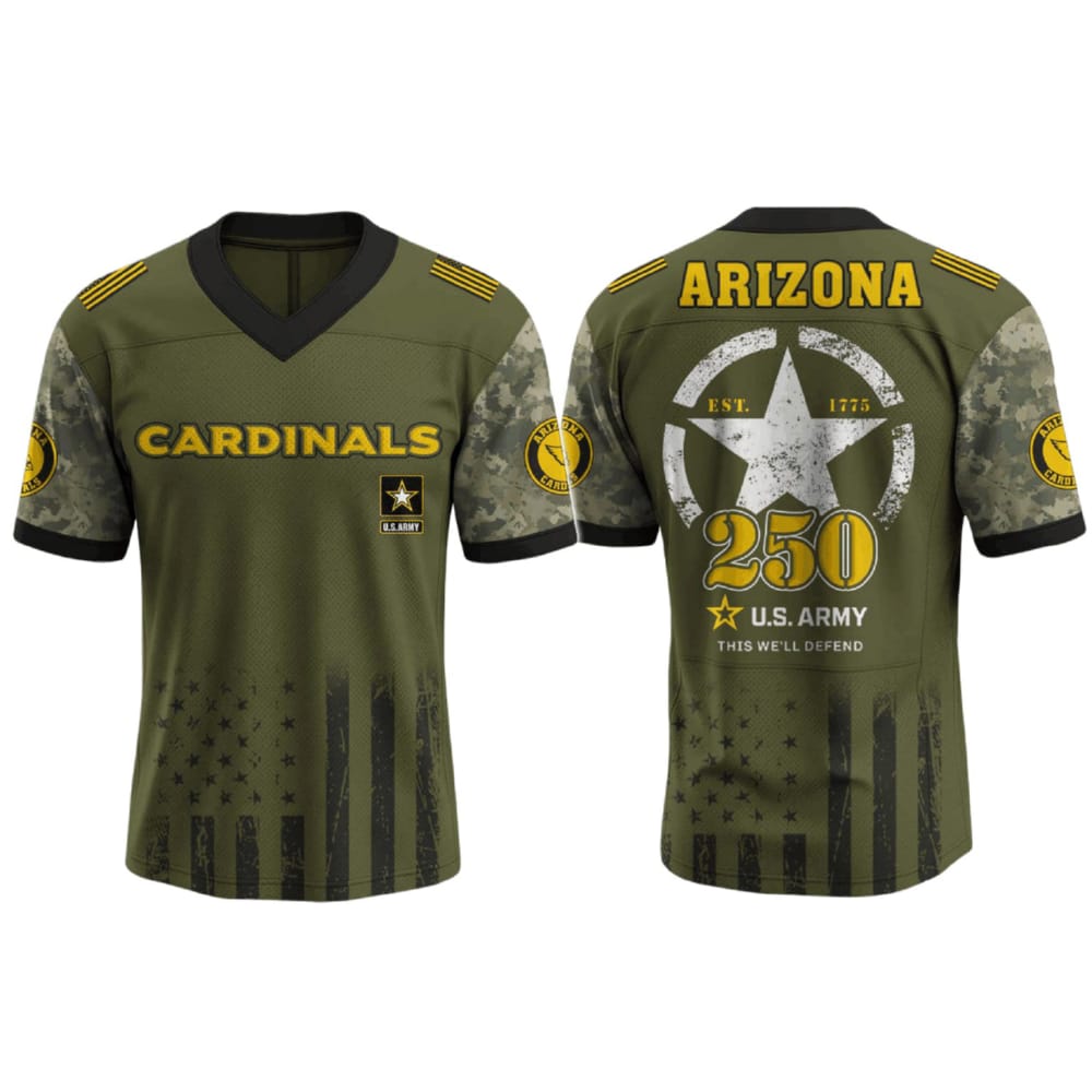 Cardinals US ARMY 250th Birthday Celebration Football Jersey 2025 Cardinals US ARMY 250th Birthday Celebration Football Jersey 2025