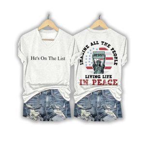 Hes On The List Imagine All The People Living Life in Peace Shirt3