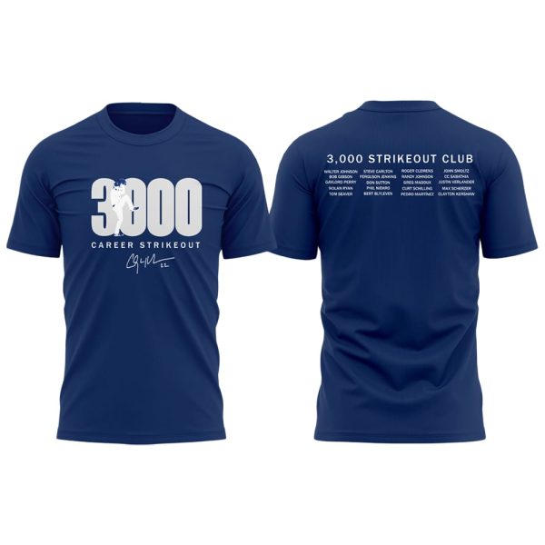 Dodgers Clayton Kershaw’s 3000th-Strikeout 2025 Shirt
