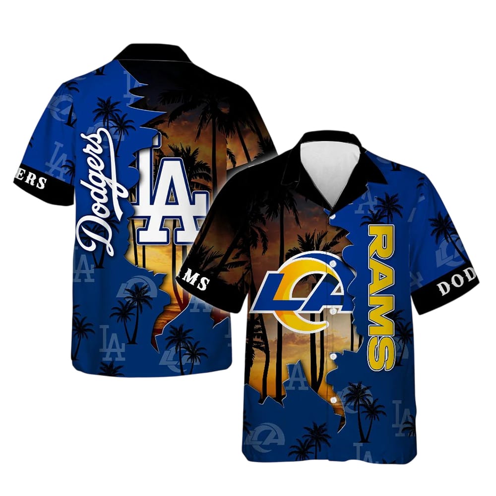 Dodgers Rams LA Teams Hawaiian Shirt Dodgers Rams LA Teams Hawaiian Shirt