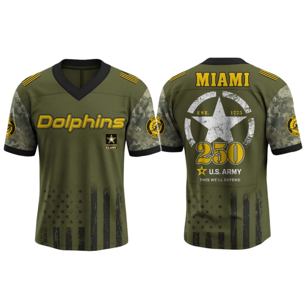 Dolphins US ARMY 250th Birthday Celebration Football Jersey 2025 Dolphins US ARMY 250th Birthday Celebration Football Jersey 2025