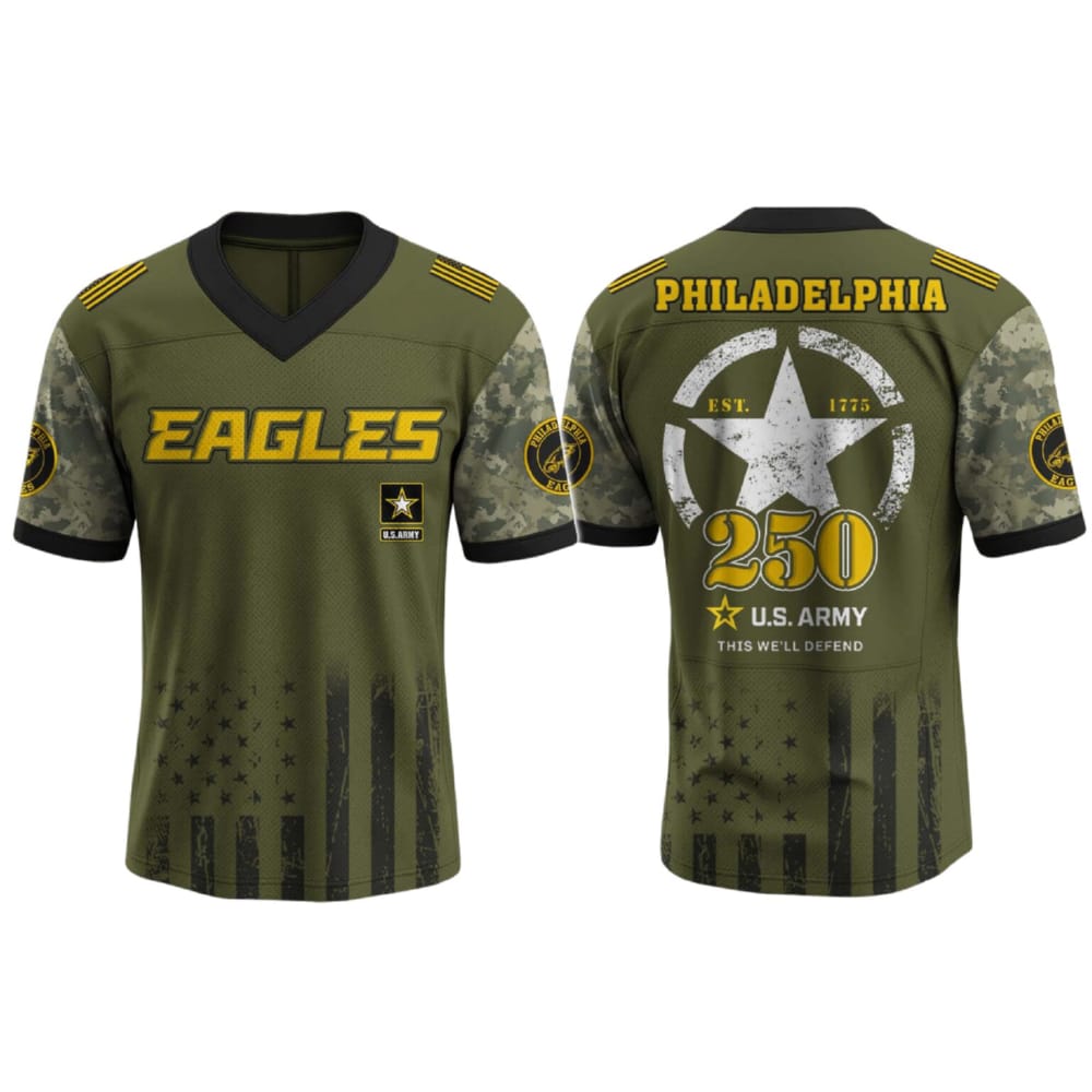 Eagles US ARMY 250th Birthday Celebration Football Jersey 2025 Eagles US ARMY 250th Birthday Celebration Football Jersey 2025