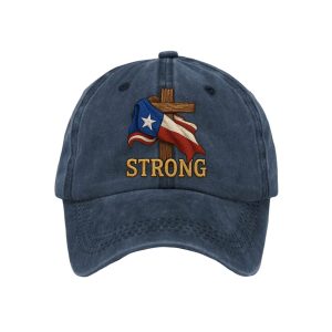 Retro Texas Strong Faith Cross Print Baseball Cap1