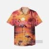 Flamingos Landscape Painting Hawaiian Shirt