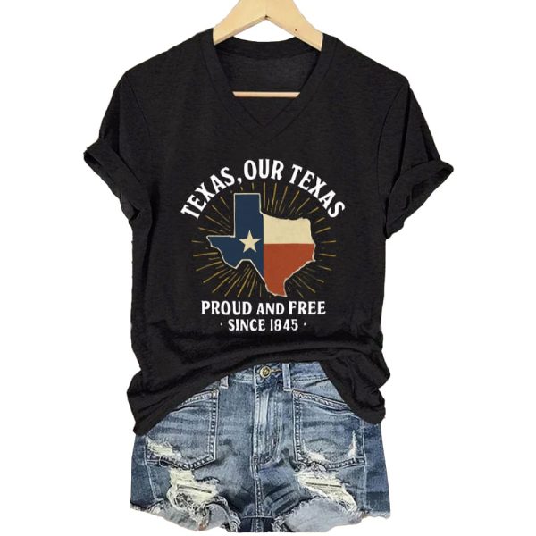 Flood Texas Our Texas Proud And Free Since 1845 Shirt