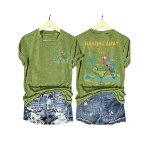 Parrot Margarita Wasting Away Since 1977 Two Sided Shirt3