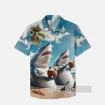 Funny Hawaiian Animals Shark Sunbathing Hawaiian Shirt