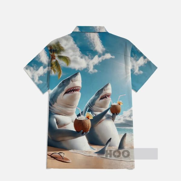 Funny Hawaiian Animals Shark Sunbathing Hawaiian Shirt