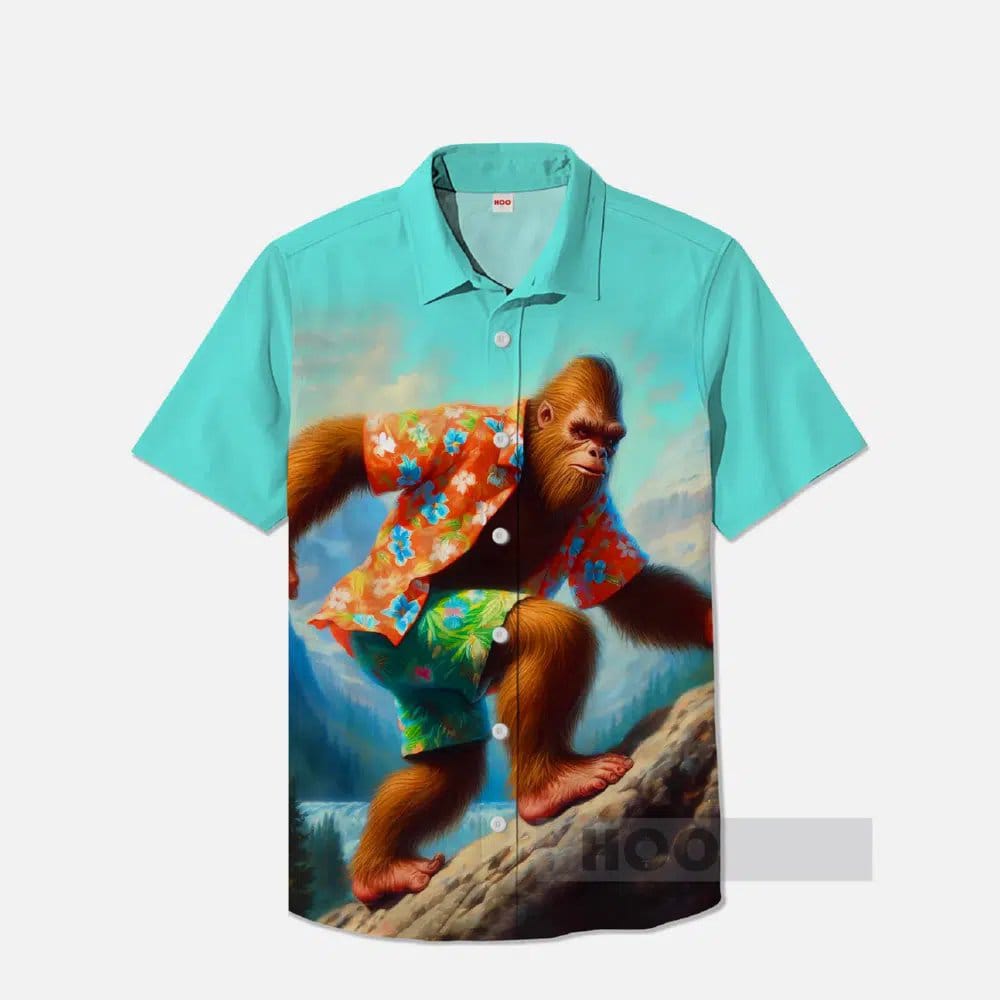 Giant Ape Climbing Hawaiian Shirt Giant Ape Climbing Hawaiian Shirt