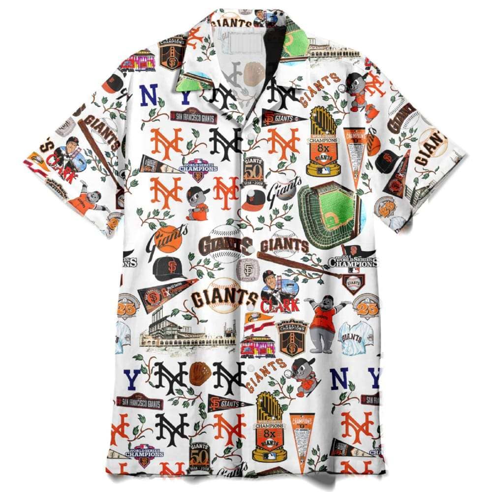 Giants Homeruns Hibiscus and Golden Memories Hawaiian Shirt Giants Homeruns Hibiscus and Golden Memories Hawaiian Shirt
