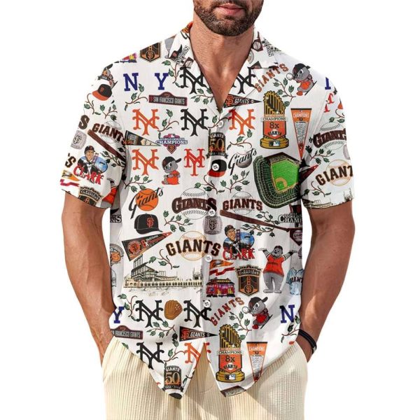 Giants Homeruns Hibiscus and Golden Memories Hawaiian Shirt