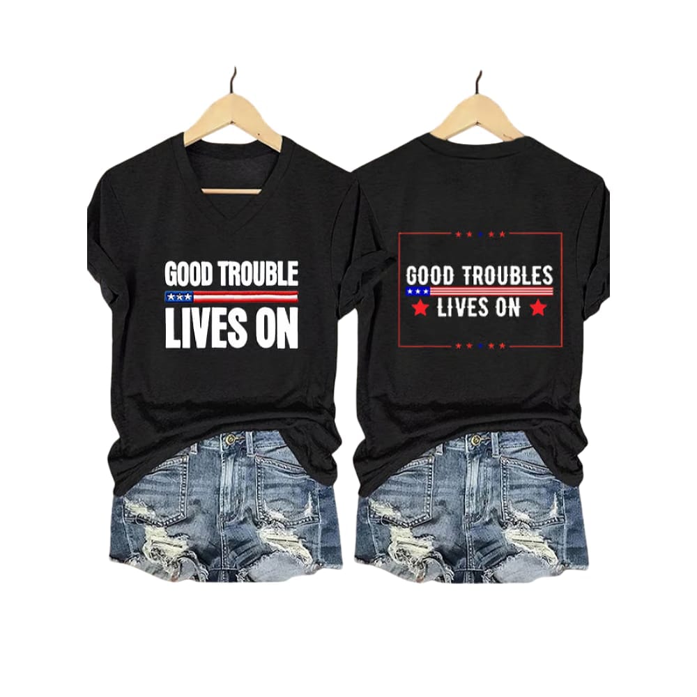 Good Trouble Lives On Two Sided Shirt Good Trouble Lives On Two-Sided Shirt