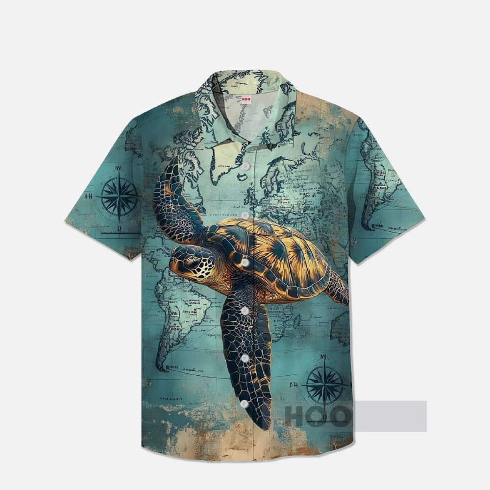 Hawaii Vintage Map And Sea Turtle Hawaiian Shirt Hawaii Vintage Map And Sea Turtle Hawaiian Shirt