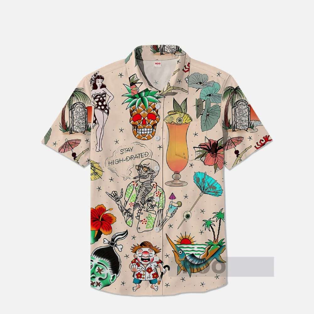 Hawaiian Elements Old School Style Tattoos Hawaiian Shirt Hawaiian Elements Old School Style Tattoos Hawaiian Shirt