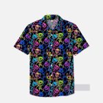 Hawaiian Neon Rainbow Skulls Hawaiian Shirt