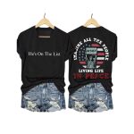 He's On The List Imagine All The People Living Life in Peace Shirt