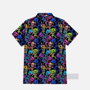 Hawaiian Neon Rainbow Skulls Hawaiian Shirt1