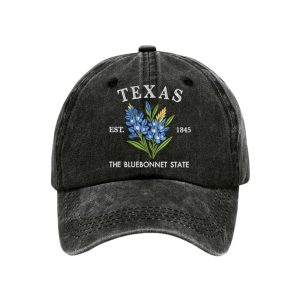 Texas The Bluebonnet State Est 1845 Cap