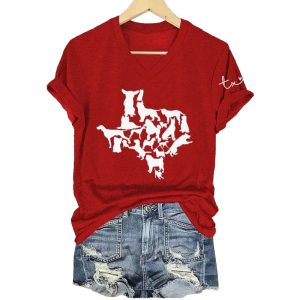 Texas Pet Relief Print T Shirt3