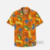 Nostalgic Anime Orange Dinosaurs Hawaiian Shirt
