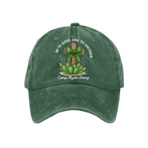 Texas Strong Green Bow Cross Be Ye Kind One to Another Camp Mystic Strong Baseball Cap