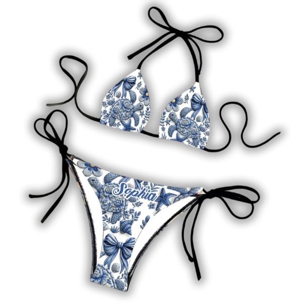 Ocean Turtle – Personalized Turtle Triangle Bikini Swimsuit