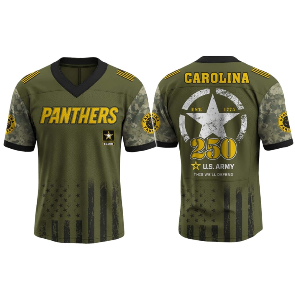 Panthers US ARMY 250th Birthday Celebration Football Jersey 2025 Panthers US ARMY 250th Birthday Celebration Football Jersey 2025
