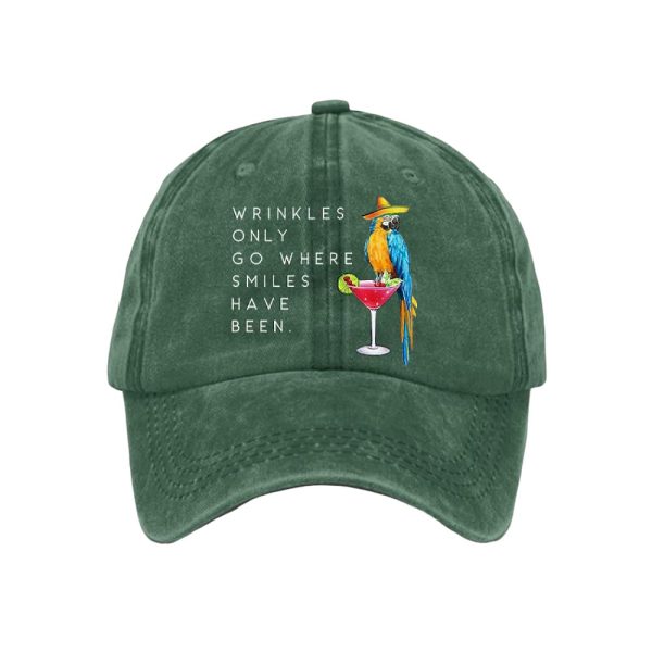 Parrot Jimmy Buffett Wrinkles Only Go Where Smiles Have Been Cap