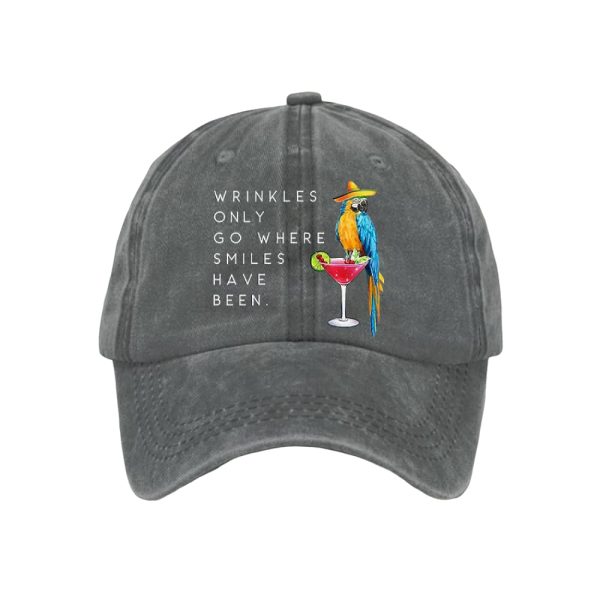 Parrot Jimmy Buffett Wrinkles Only Go Where Smiles Have Been Cap
