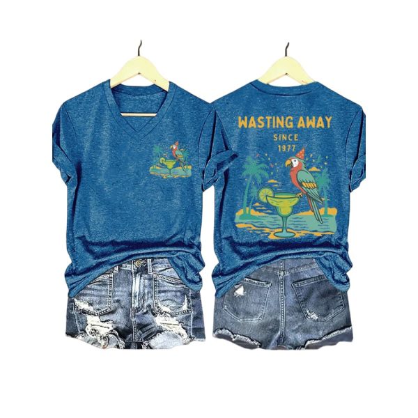Parrot Margarita Wasting Away Since 1977 Two-Sided Shirt