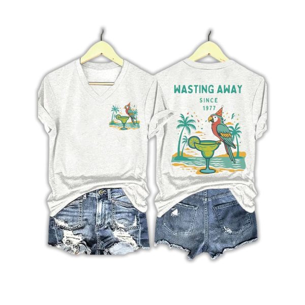 Parrot Margarita Wasting Away Since 1977 Two-Sided Shirt