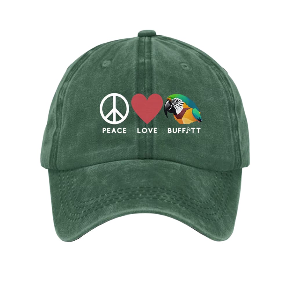 Peace Love Buffett Baseball Cap Peace Love Buffett Baseball Cap