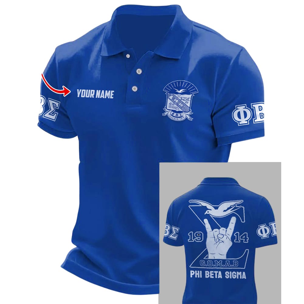 Phi Beta Sigma 1914 Custom Name Polo Shirt Phi Beta Sigma 1914 Custom Name Polo Shirt