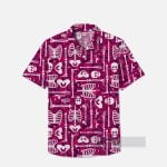 Pink Florals And Skulls Hawaiian Shirt