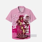 Pink Hawaiian Tiki Beauty And Snake Poster Hawaiian Shirt