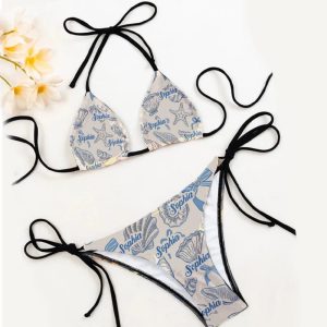 Coastal Coquette – Personalized Sea Lover Triangle Bikini Swimsuit