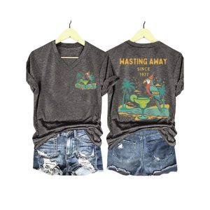 Parrot Margarita Wasting Away Since 1977 Two Sided Shirt4
