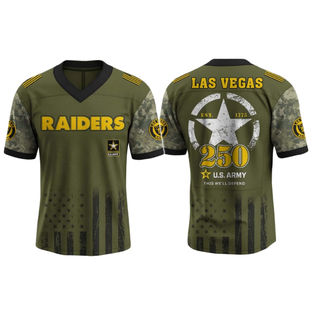 Raiders US ARMY 250th Birthday Celebration Football Jersey 2025 Raiders US ARMY 250th Birthday Celebration Football Jersey 2025