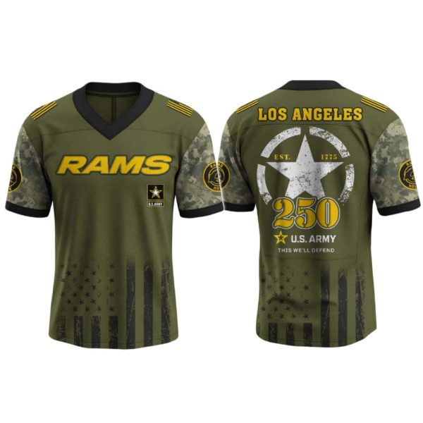 Rams US ARMY 250th Birthday Celebration Football Jersey 2025