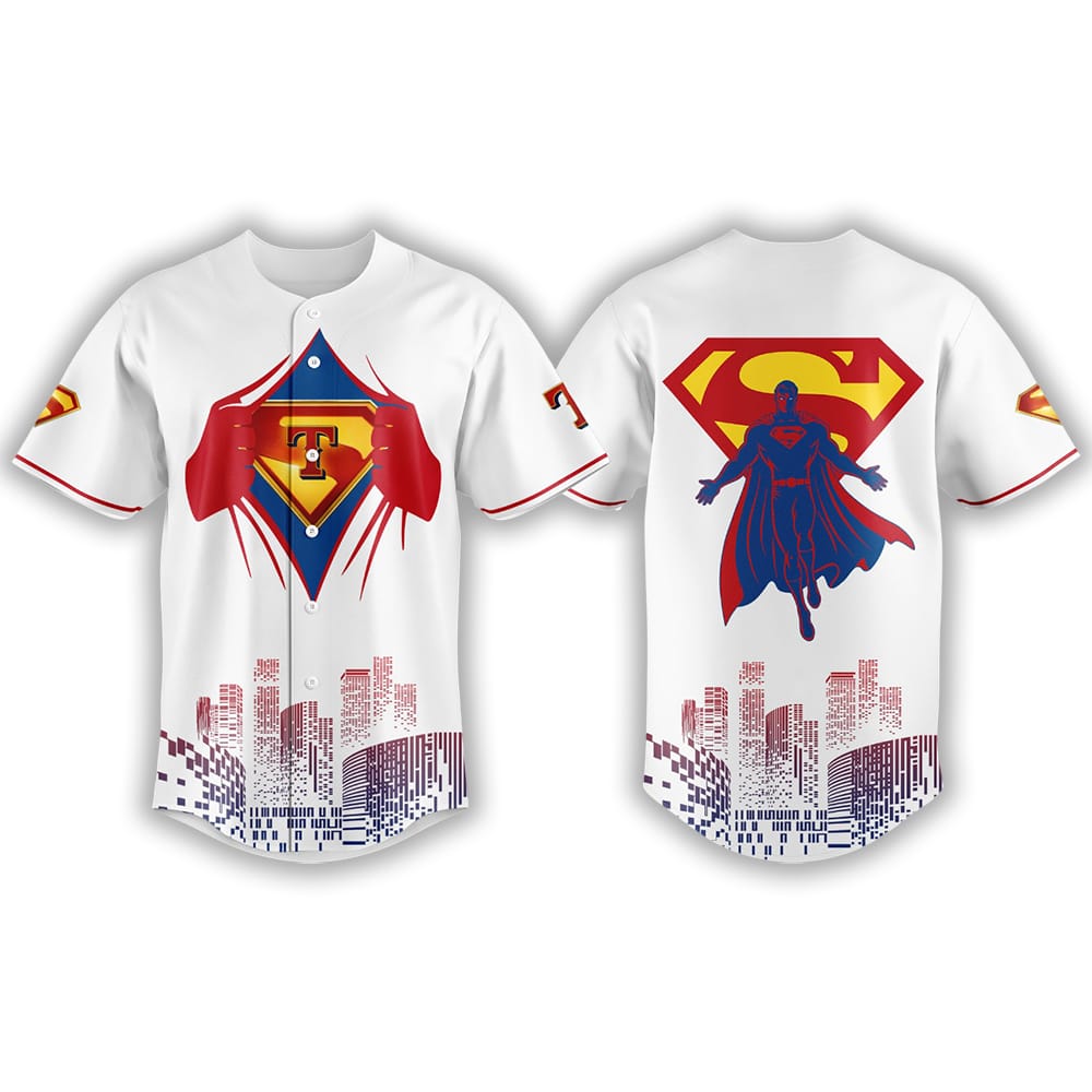 Rangers x Superman Night 2025 Baseball Jersey Rangers x Superman Night 2025 Baseball Jersey
