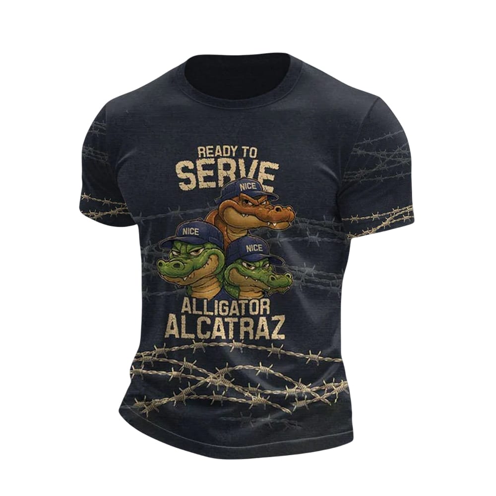 Ready To Serve Alligator Alcatraz Barbed Wire 3D Shirt Ready To Serve Alligator Alcatraz Barbed Wire 3D Shirt