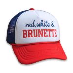 Red White And Brunette Embroidery Hat