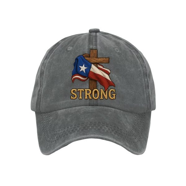 Retro Texas Strong Faith Cross Print Baseball Cap