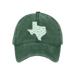 Retro Texas Strong Green Bow Print Baseball Cap